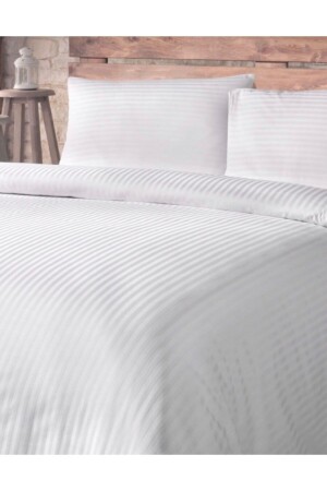 MNZ-Double, Stripped Cotton Satin Duvet Cover Set Sefa9242 - Sefaoğlu tekstil