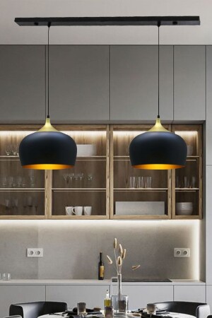 MNZ-Double Wide Circle Black Pendant Lamp طاولة الطعام غرفة المعيشة المطبخ قاعة الفندق معرض BMM3064XXXX01 - Bamyum