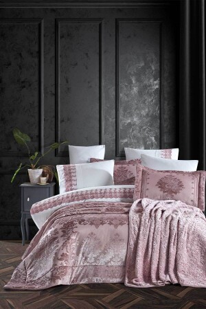 حزمة من طراز MNZ-Dowry 10 قطع (غطاء السرير+غطاء السرير+غطاء) Gloria Gülkurusu 0101010213011 - Elart