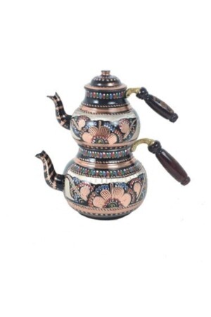 MNZ-Dowry Copper Hand Embroidered Teapot Model VeraConcept210 - Kasva Concept