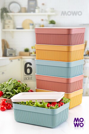 MNZ-Dragee 6-piece 2.5L Kitchen and Refrigerator Food Storage Container MOWO-11-135-MIX - Mowo Home