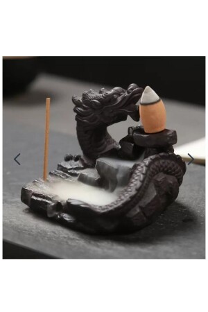 MNZ-Dragon Dragon Incense Incense Holder Censer مخروط عصا الحرق الحرق الحرق متوافقة السوداء Rec - Showart Hediyelik