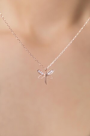 طراز MNZ-Dragonfly طراز صخرة زيركون ملونة 925 حلقة عنق فضية ناجحة PP2351 - Elika Silver