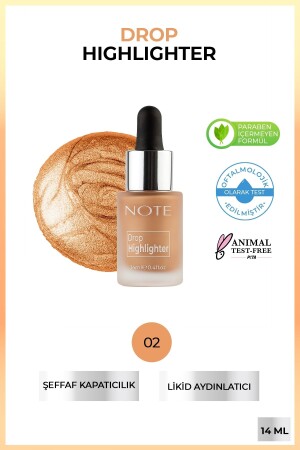 مُسخّر (MNZ-Drop Highlighter) المُضيء السائل (02 Desert Charming) - Note Cosmetics