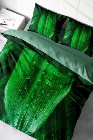 MNZ-Drop Leaf 3D القطن ساتين مزدوج غطاء غطاء مجموعة واحد - Monohome