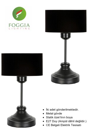 MNZ-Due-002 سيتاتيك أسود المعدن المصابيح ظل DUE-002 - Foggia