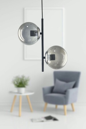 MNZ-Duet عصرية مدخنة الكرة الأرضية الزجاجية مصباح معلق الشنابل AV-AVZ0001 - avimonaydınlatma