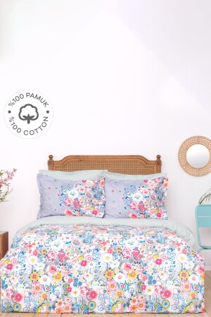 MNZ-Dulce Blue 100٪ القطن واحد غطاء غطاء القماش مجموعة - Karaca Home
