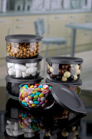 MNZ-Duo ثقب ضد التسرب مع علامة 380 كلم 6 قطع حاوية تخزين مجموعة لافا 6 كلم 380 كلم - Karçiçeği Home