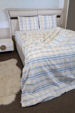 مجموعة غطاء غطاء الملفوفة المزدوجة MNZ-Duple Plaid Duvet Set EFESANEKOSE005 - Efesan