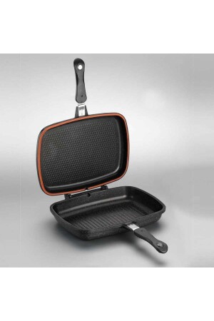 MNZ-Duplo 34 Cm Black Pan مع غطاء A1469 2016ST023123228415 - KORKMAZ