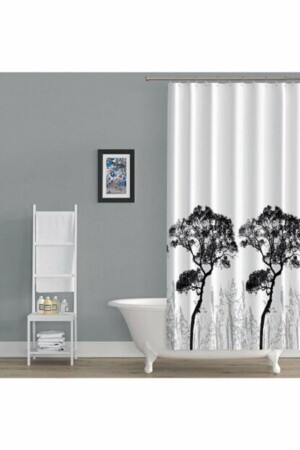 MNZ-Dush Curtain 3391 نموذج جناحين مزدوجين 2x 110x200 سم - Tropik