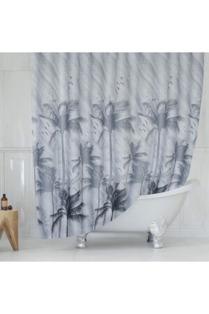 MNZ-Dush Curtain 5104 نموذج جناحين مزدوجين 2x 110x200cm - Tropik