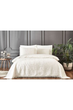 MNZ-Duvet Cover Double Pique Set كريم آنا 8697353580833 - Özdilek