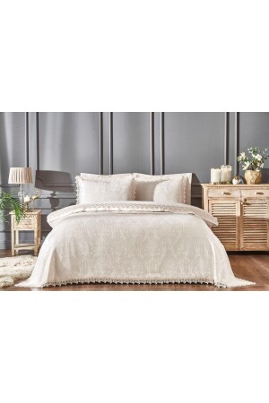 MNZ-Duvet Cover Double Pique Set Anna Beige 8697353580857 - Özdilek