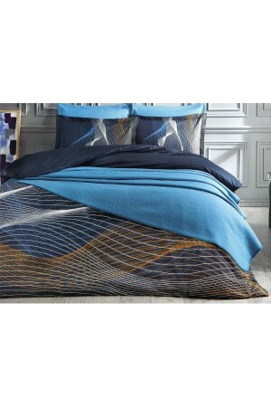 MNZ-Duvet Cover Set مع غطاء السرير - Resumo Navy Blue MSTK10437 - Özdilek
