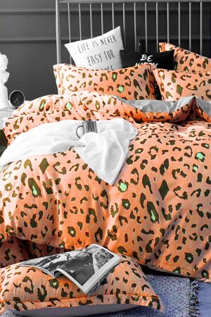 مجموعة غطاء من غطاء MNZ-Duvet مع ورق معتادة، ورق البراء البرتقالي المزدوج iqon067 - İQON