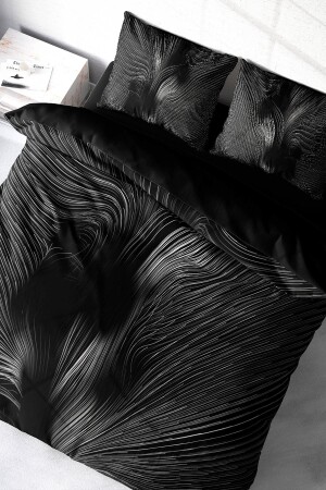 مجموعة غطاء MNZ-Duvet Set 100% القطن الطبيعي مزدوج 3D الرقمي الرمادي الحركة الموحدة18955HF - Monohome