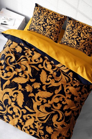 مجموعة غطاء MNZ-Duvet Set 100% القطن الطبيعي مزدوج 3D الذهب الرقمي الزهري واحد بيت7372HF - Monohome