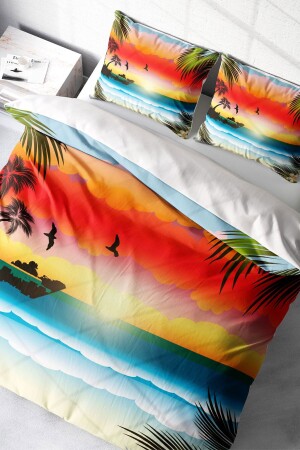 مجموعة غطاء MNZ-Duvet Set 100% القطن الطبيعي مزدوج 3D Digital Sunset monohome2094HF - Monohome