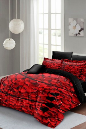 مجموعة غطاء MNZ-Duvet Set 100% القطن الطبيعي مزدوج 3D الرقمية رُوع الوردة monohome7433 - Monohome
