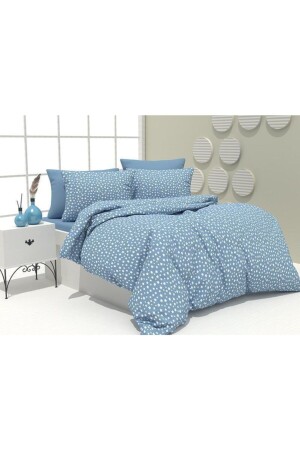 مجموعة غطاء MNZ-Duvet Set مضاعفة النجوم النجمية الأزرق (بدون ورق) A6 - EVİMCE
