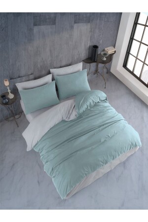مجموعة غطاء MNZ-Duvet Set مزدوجة من النقود الخضراء الرمادية LVNS-N-77 - NANOSOFT