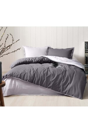 مجموعة غطاء من غطاء MNZ-Duvet Set Ranforce مضاعفة Antrzt Gray Colormix Plain BILGICST38808 - Özdilek