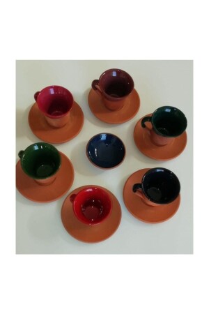 MNZ-Earthenware كوب قهوة مجموعة tprkfncntkm08 - Avanos