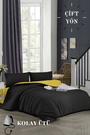 MNZ-Easy Iron-120x200-Single Duvet Cover Set صفراء ورقة مرنة غطاء الوسادة NVRPLKBY120 - ELY PARKER