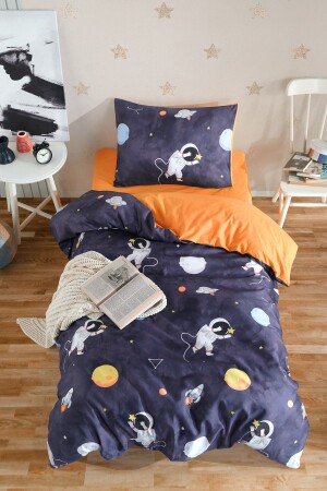 MNZ-Easy-Iron Duvet Cover Set واحد Astron Navy Blue Ep-028711 - Enlora Home