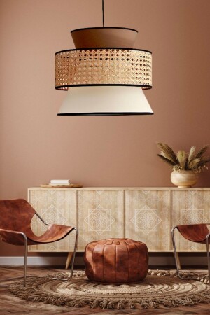 MNZ-Ece Brown & Hazeran & Cream لون 35 X32 سم هازران شمعة 27865 - Reyo