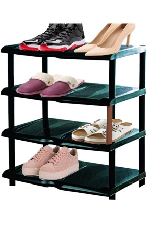 رف الأحذية من نوع MNZ-Eco مع قطع - منظم الأحذية المحمولة الأسود المنظمة - Tugomer