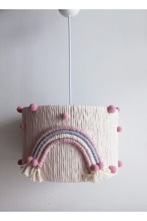 MNZ-Ecru حبل ماكروم مغلفة رنگية قوس قزح وردي البومبوم صبي فتاة غرفة الأطفال مصباح معلق شمعة 22 181VZ - C&A