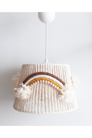 MNZ-Ecru ماكرو حبل حبل غطاء الخشب للكرمل المطبق صناعة غرفة الأطفال والطفلات مصباح العصبة الوقود 220VZ - C&A