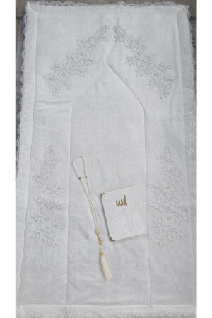 كريم مكنسة (MNZ-Ecru) خليط صلاة طاولة 3 قطعة حزمة العروس - Lamazihome