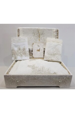 MNZ-Ecru خزنة فاخرة صلاة السجادة مجموعة فرنسية خليط مجموعة - Eylül