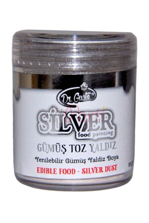 MNZ-Edible Metallic Powder فضة لون الطعام 10 جرام - Dr. Gusto