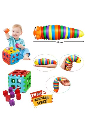 MNZ-Educational مرنة التقطيع على كاتربيلر 20 سم صافي فم 9 قطع مجموع 10 قطع مجموعة من 2 - Yildirim Oyuncak