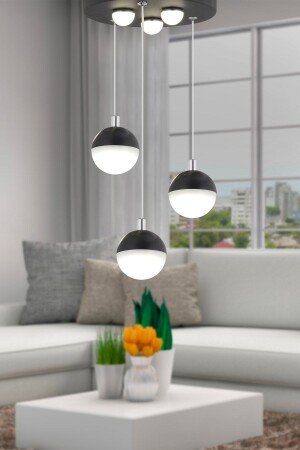 MNZ-Ekin 3-piece Round 24 Watt Black LED Butterfly مفصل الممر الحديث، غرفة النوم غرفة المعيشة مصباح معلق أطلقت 4081-03Y-BL - Apliqa