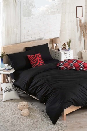 MNZ-Elastic Sheet Duvet Cover Set مزدوج الأساسي الأسود Ep-028739 - Eponj Home
