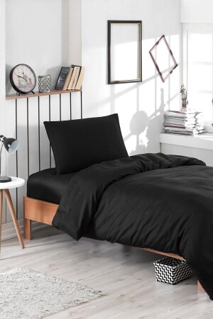 MNZ-Elastic Sheet Duvet Cover Set واحد أساسي أسود Ep-028740 - Eponj Home