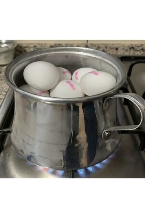 MNZ-Elce كيتل غلياء البيض الألومنيوم حجم صغير قطر 13 سم ارتفاع 9-5 سم - Papatyamdekor Züccaciye