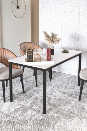 طاولة الطعام MNZ-ELEGANCE بيضاء 120X70 - Dekopratik