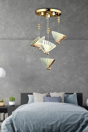 MNZ-Elegance تصميم الفراشة الحديثة رباعي مصباح اللؤس LED شمعة الورد الذهبية الصفراء الوردة الذهبية كبيرة الوسيط البصري813 - burenze