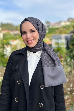 (MNZ-Elegance Monogram Shawl) - 1090100-913 - المدخن - Aker