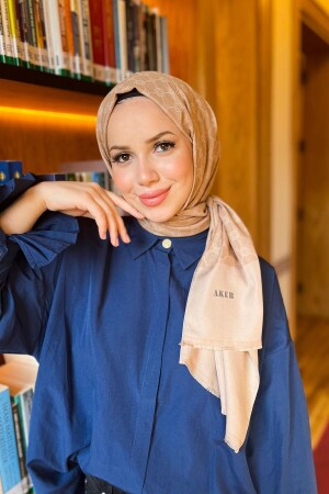 MNZ-Elegance Monogram Shawl - 1090100-983 - القهوة مع الحليب - Aker