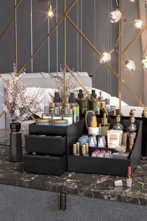 MNZ-Elegance Xl مزيج متعدد الأغراض العطر التجميل للكريم الجلد المصلح المنسج المنسج الأسود - Pufwin Home