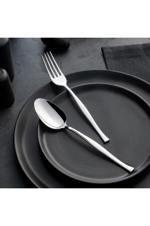 MNZ-Elegant بسيط 60 قطعة ملعقة شوكة مجموعة nehir-zarif60 - Nehir