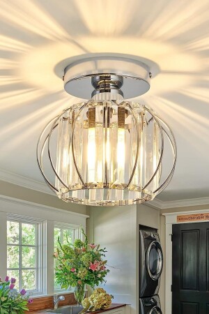 النموذج الممتاز من طراز MNZ-Elegant نموذج Chrome Color Plated Metal Crystal Stone Bedroom غرفة المعيشة طابقات الصفائح الشنابل - Luna Lighting